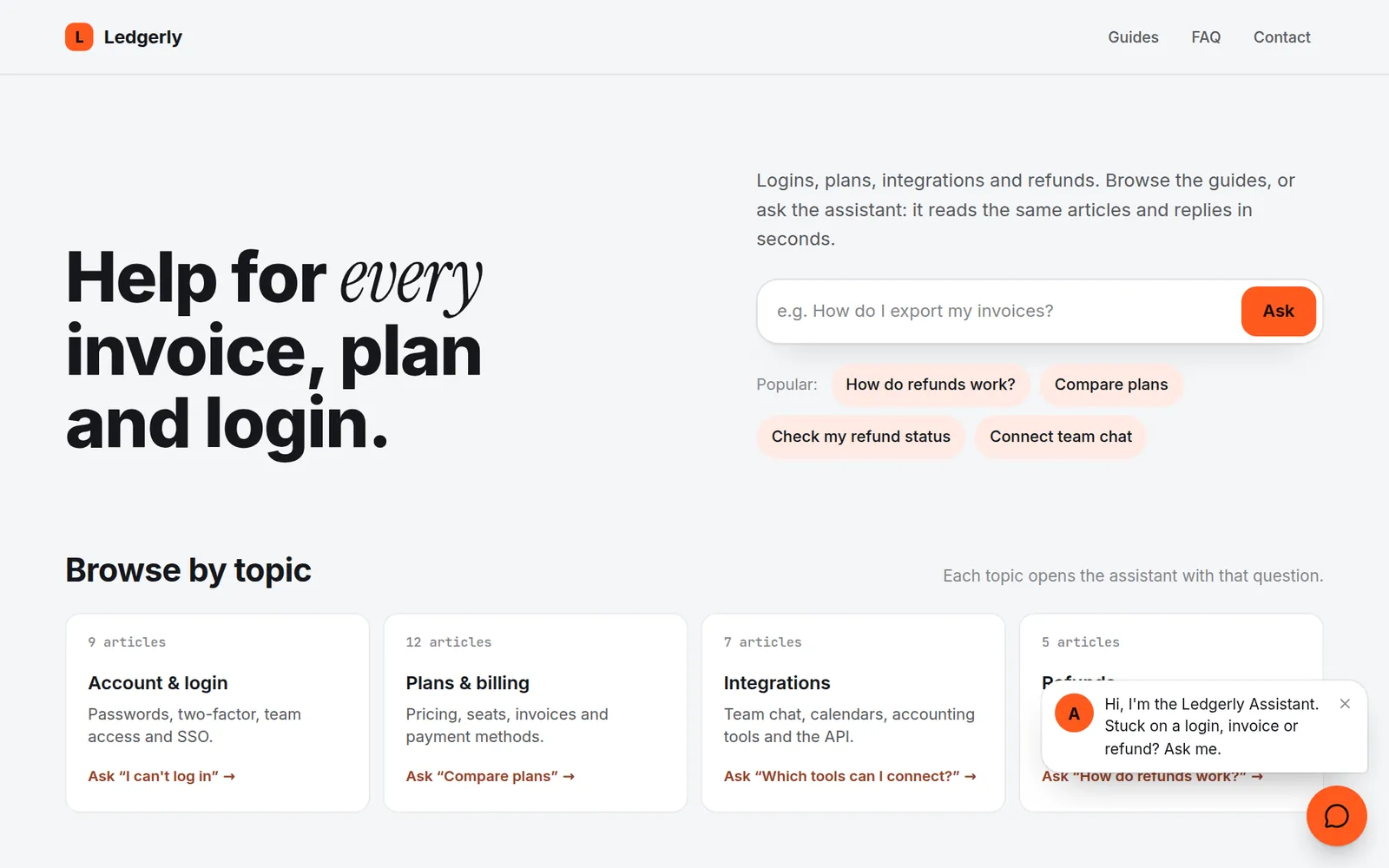 AI assistant widget for any website screens